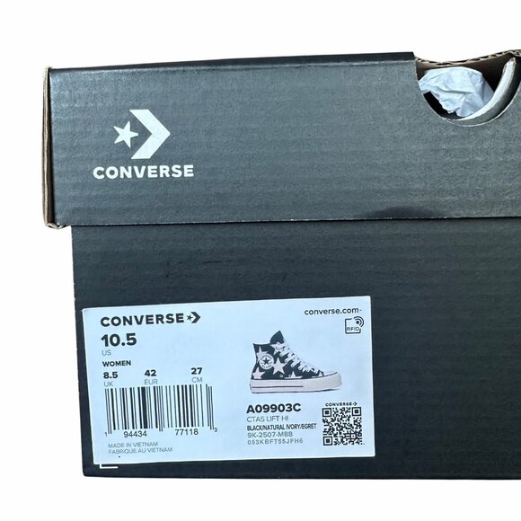 ⭐Converse Chuck Taylor All Star Lift Platform Hi Large Stars 10.5 Shoes A09903C⭐ - Picture 8 of 10